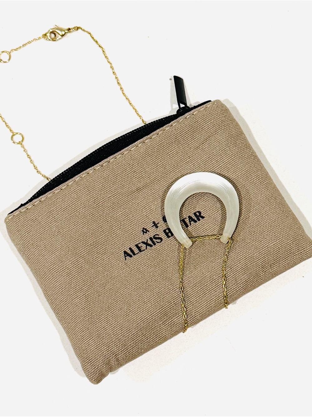 Alexis Bittar silver lucite pendant necklace with adjustable chain length